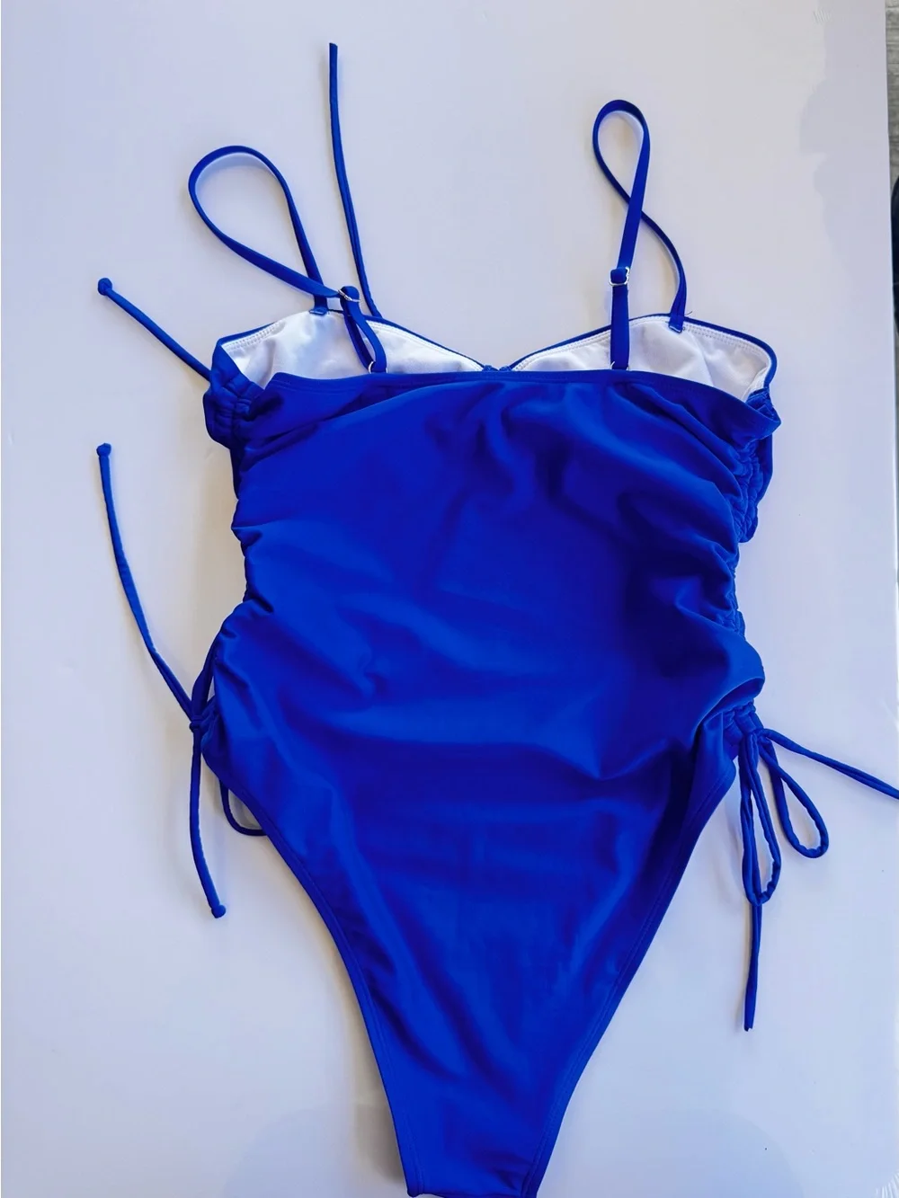 Girls' Royal Blue Ruched Cutout One-Piece Swimsuit - Kids Swim